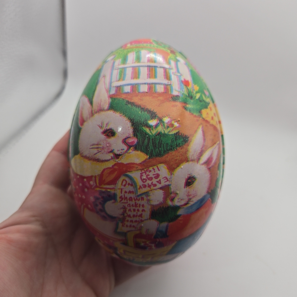 Vintage Easter Bunny Plastic Egg Candy Container | Ullman Easter Decor